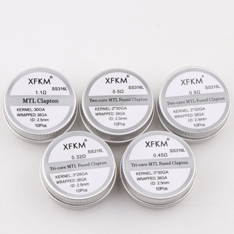 NEW XFKM 10PCS/box NI80/A1/SS3 - Clapton Wire Pre Built ulasan dan harga